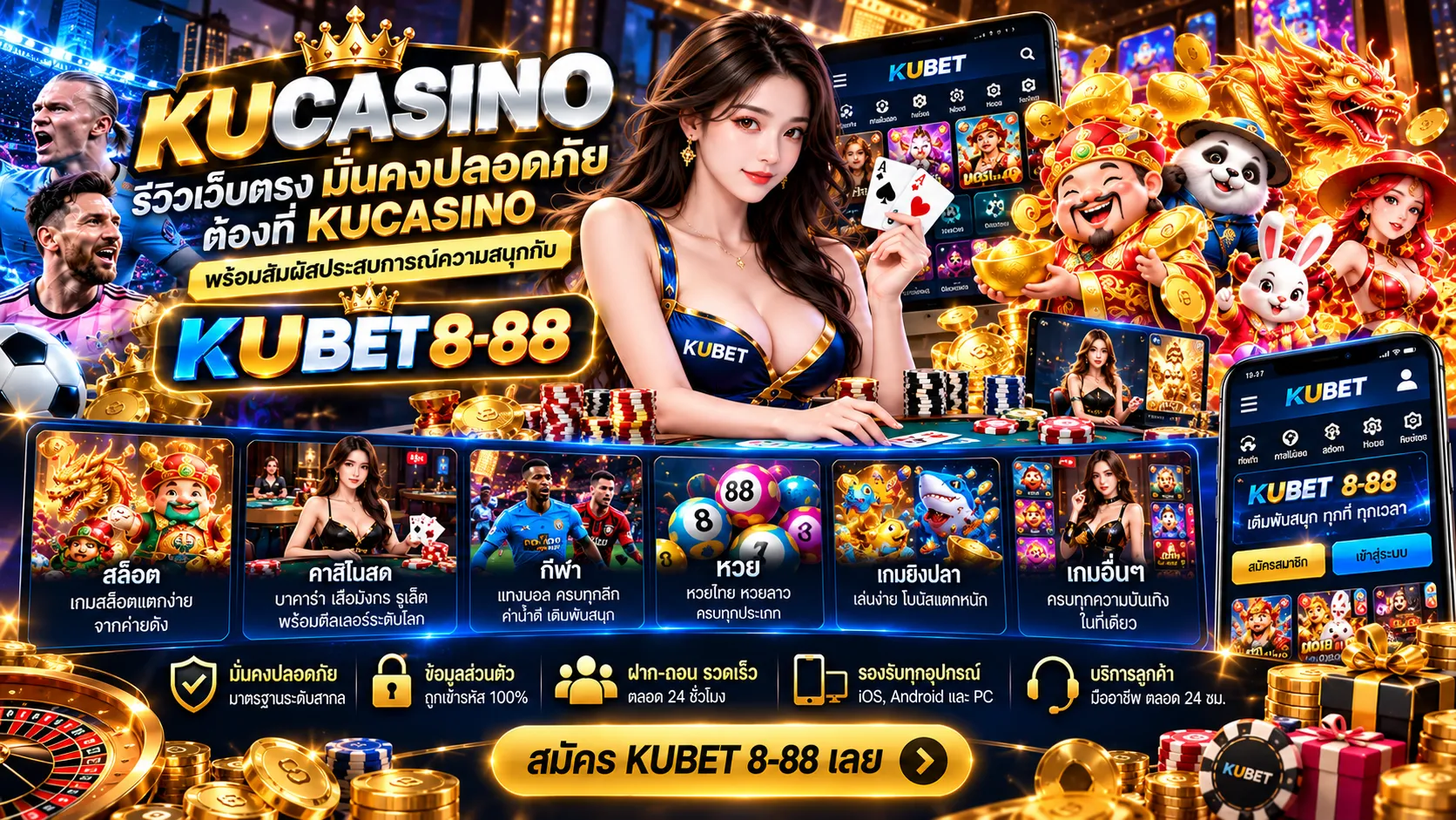 รีวิวเว็บตรงมั่นคงปลอดภัย ต้องที่ kucasino พร้อมสัมผัสประสบการณ์ความสนุกกับ KUBET 8-88